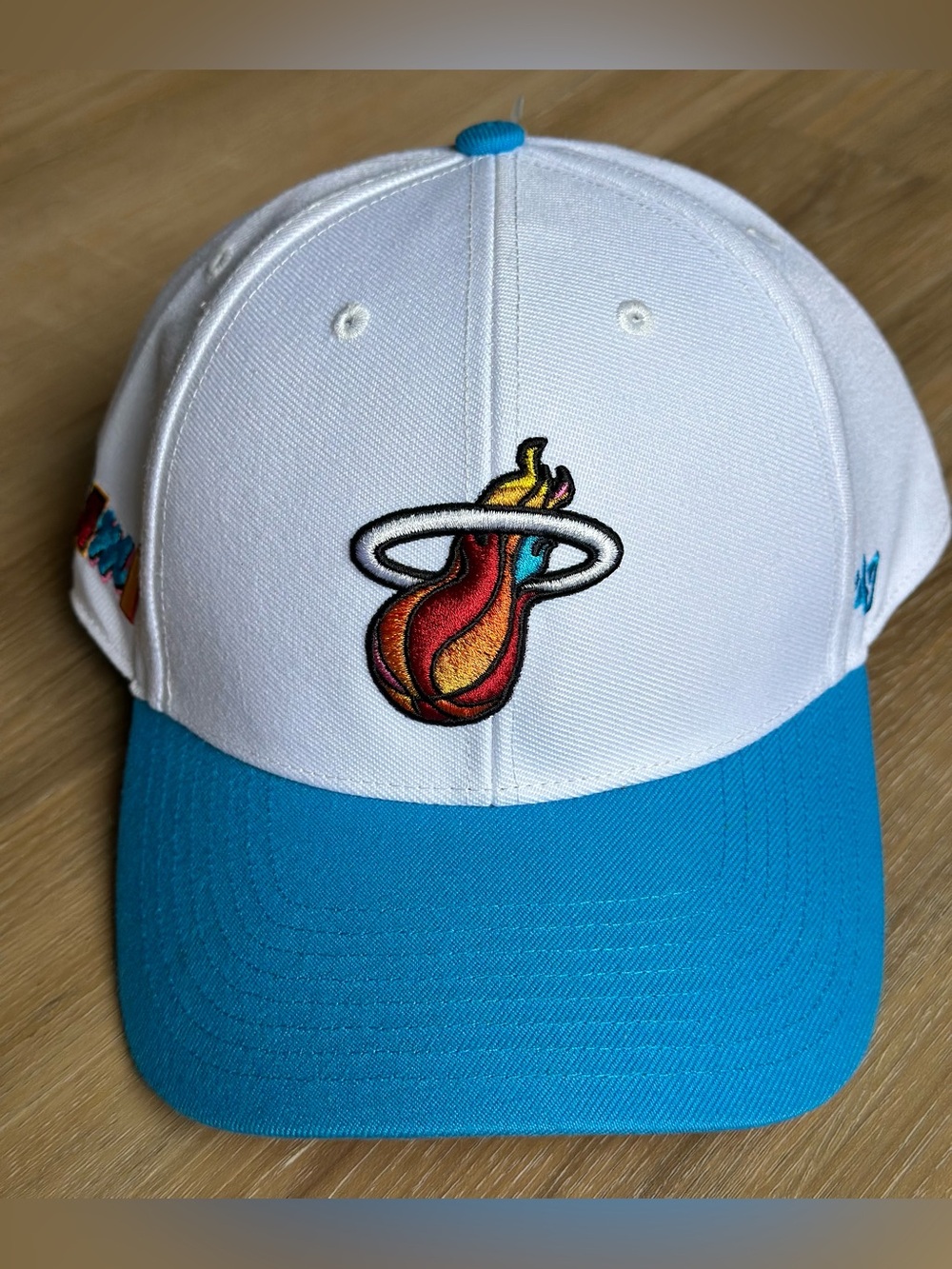 '47 Miami Heat Hat White Retro City Vice Structured Snapback Cap - Picture 2 of 6
